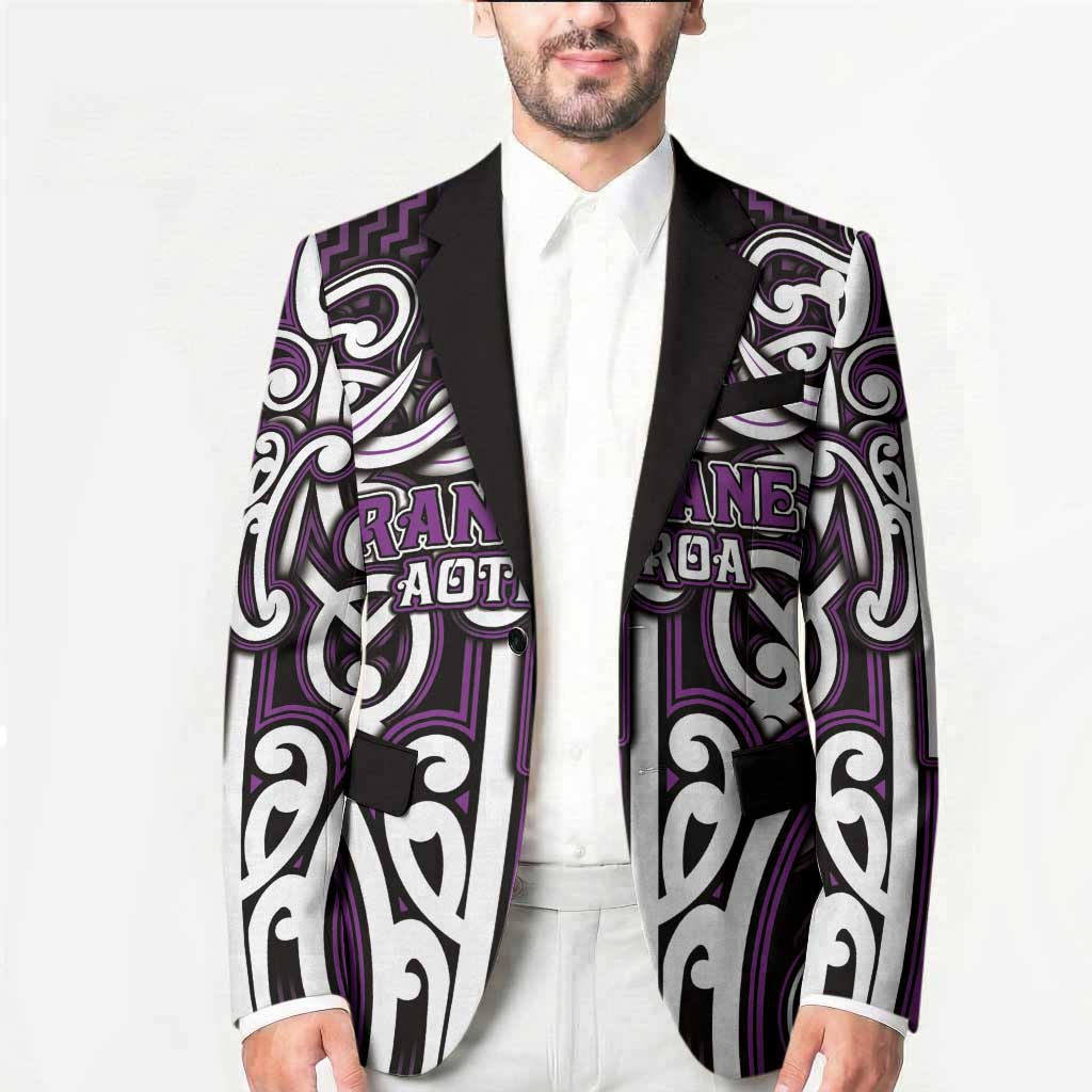 Custom Aotearoa Rangitane Blazer Maori Tribal Pattern Mix Poutama