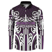 Custom Aotearoa Rangitane Button Sweatshirt Maori Tribal Pattern Mix Poutama
