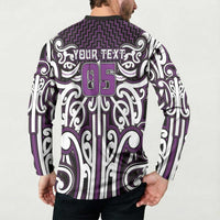 Custom Aotearoa Rangitane Button Sweatshirt Maori Tribal Pattern Mix Poutama