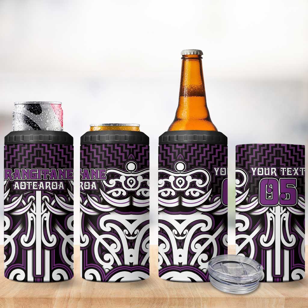 Custom Aotearoa Rangitane 4 in 1 Can Cooler Tumbler Maori Tribal Pattern Mix Poutama LT05 - Polynesian Pride