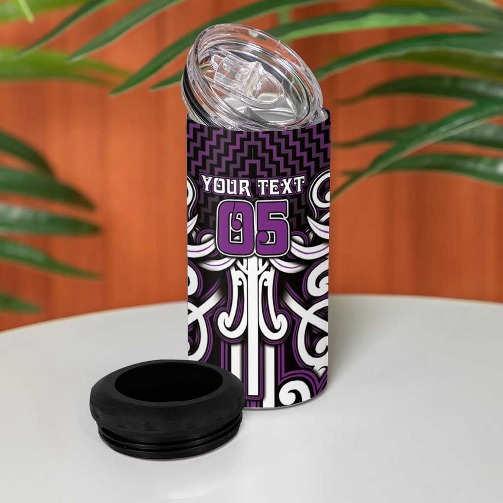 Custom Aotearoa Rangitane 4 in 1 Can Cooler Tumbler Maori Tribal Pattern Mix Poutama LT05 - Polynesian Pride