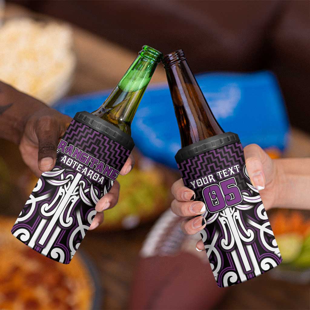 Custom Aotearoa Rangitane 4 in 1 Can Cooler Tumbler Maori Tribal Pattern Mix Poutama LT05 - Polynesian Pride