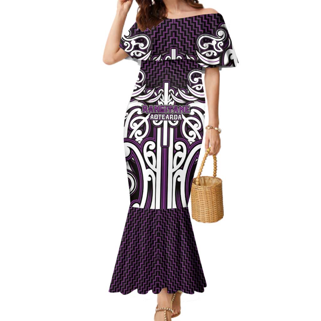 Custom Aotearoa Rangitane Family Matching Mermaid Dress and Hawaiian Shirt Maori Tribal Pattern Mix Poutama