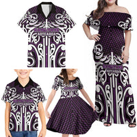 Custom Aotearoa Rangitane Family Matching Off Shoulder Maxi Dress and Hawaiian Shirt Maori Tribal Pattern Mix Poutama LT05 - Polynesian Pride
