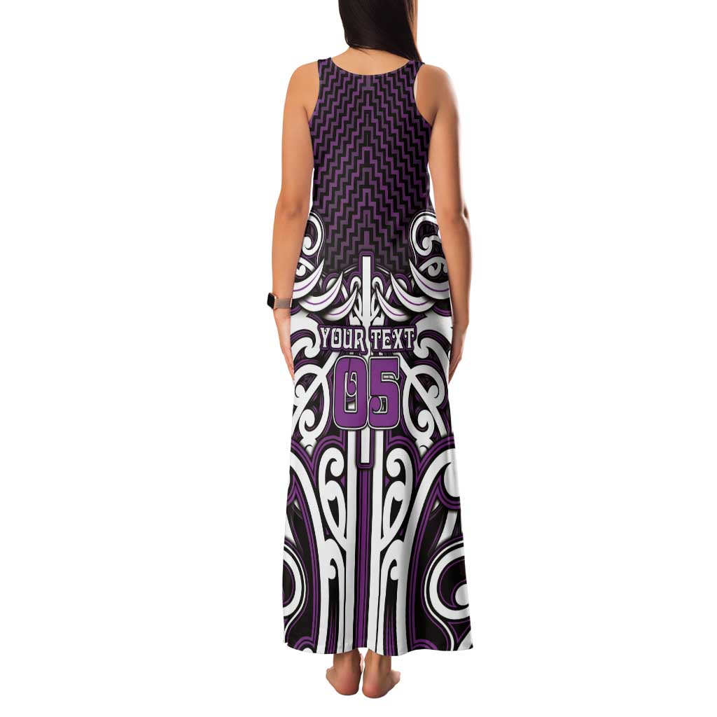 Custom Aotearoa Rangitane Family Matching Tank Maxi Dress and Hawaiian Shirt Maori Tribal Pattern Mix Poutama