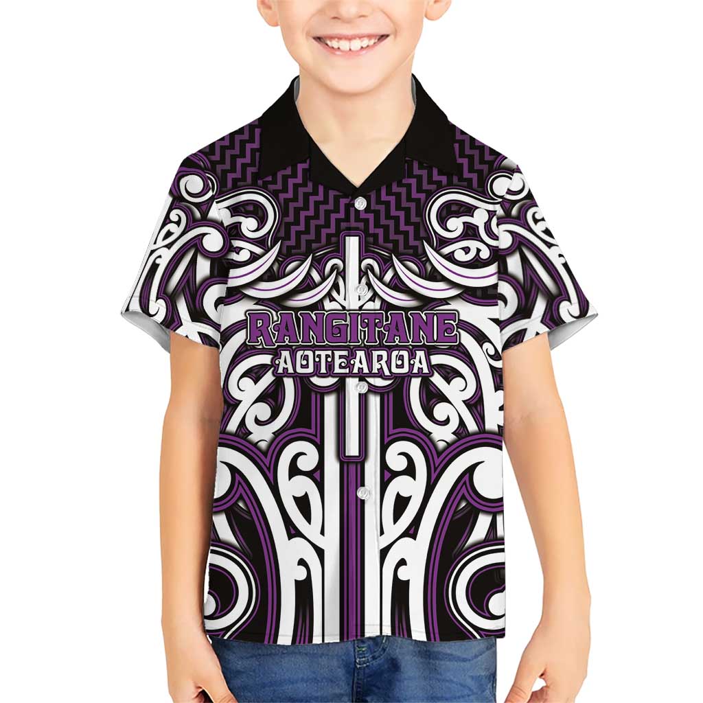 Custom Aotearoa Rangitane Hawaiian Shirt Maori Tribal Pattern Mix Poutama