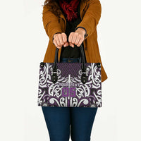 Custom Aotearoa Rangitane Leather Bag Maori Tribal Pattern Mix Poutama