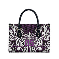 Custom Aotearoa Rangitane Leather Bag Maori Tribal Pattern Mix Poutama