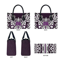 Custom Aotearoa Rangitane Leather Bag Maori Tribal Pattern Mix Poutama