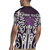 Custom Aotearoa Rangitane Rugby Jersey Maori Tribal Pattern Mix Poutama
