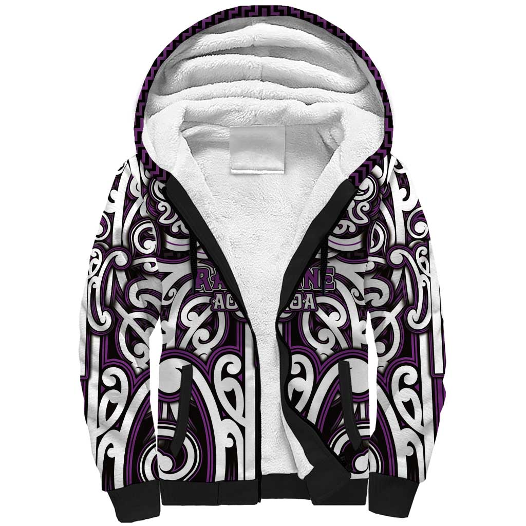 Custom Aotearoa Rangitane Sherpa Hoodie Maori Tribal Pattern Mix Poutama