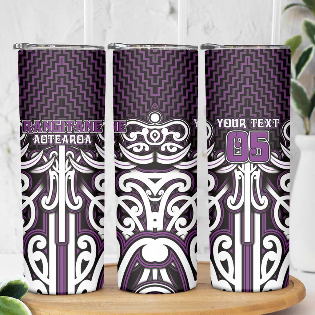 Custom Aotearoa Rangitane Skinny Tumbler Maori Tribal Pattern Mix Poutama