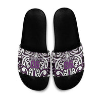 Custom Aotearoa Rangitane Slide Sandals Maori Tribal Pattern Mix Poutama