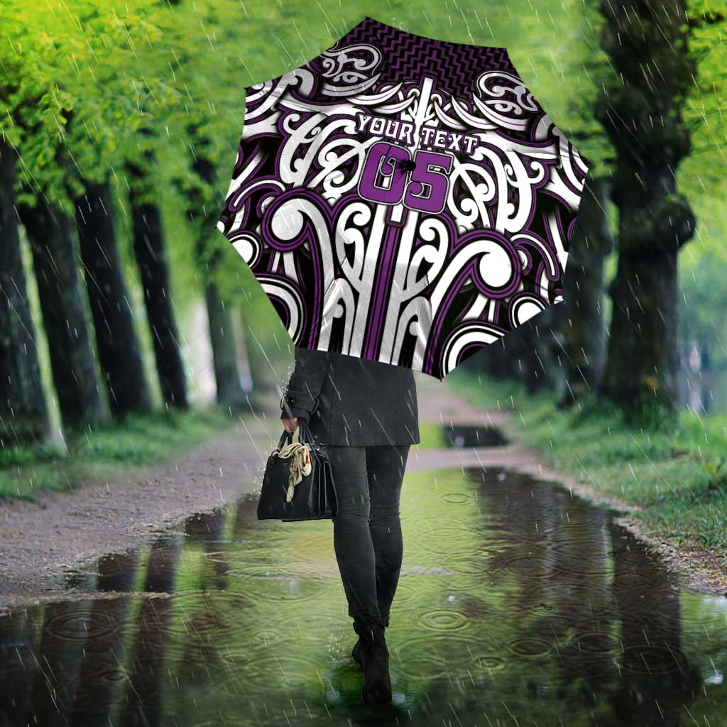 Custom Aotearoa Rangitane Umbrella Maori Tribal Pattern Mix Poutama