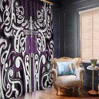 Custom Aotearoa Rangitane Window Curtain Maori Tribal Pattern Mix Poutama