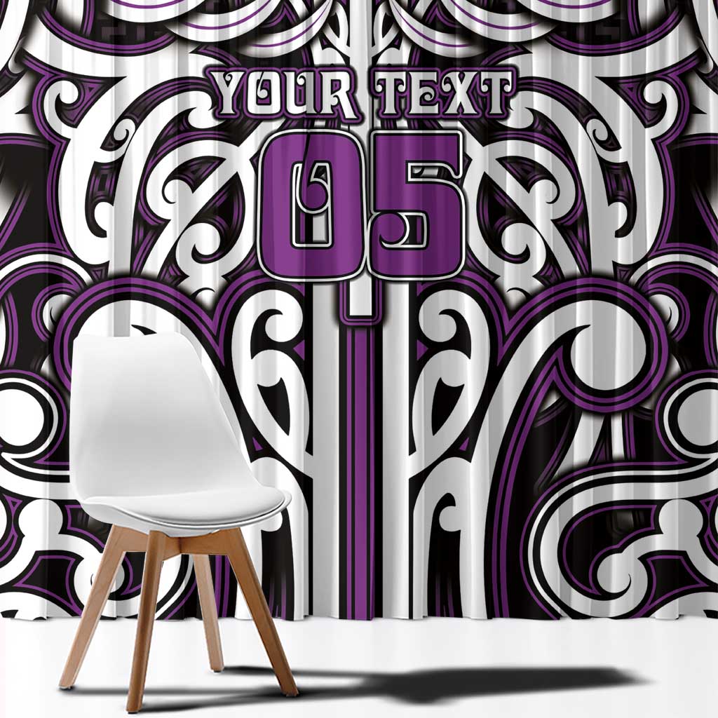 Custom Aotearoa Rangitane Window Curtain Maori Tribal Pattern Mix Poutama