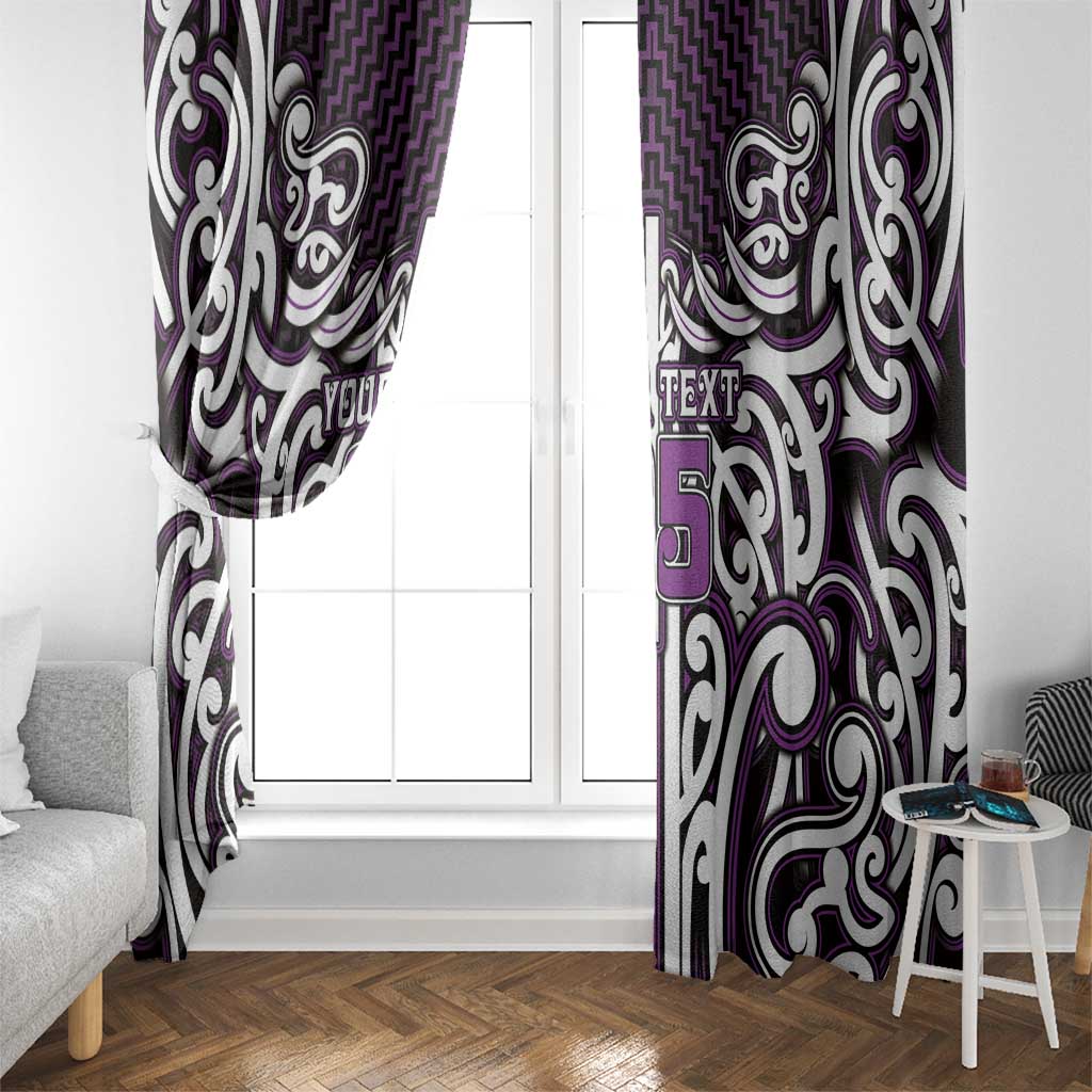 Custom Aotearoa Rangitane Window Curtain Maori Tribal Pattern Mix Poutama