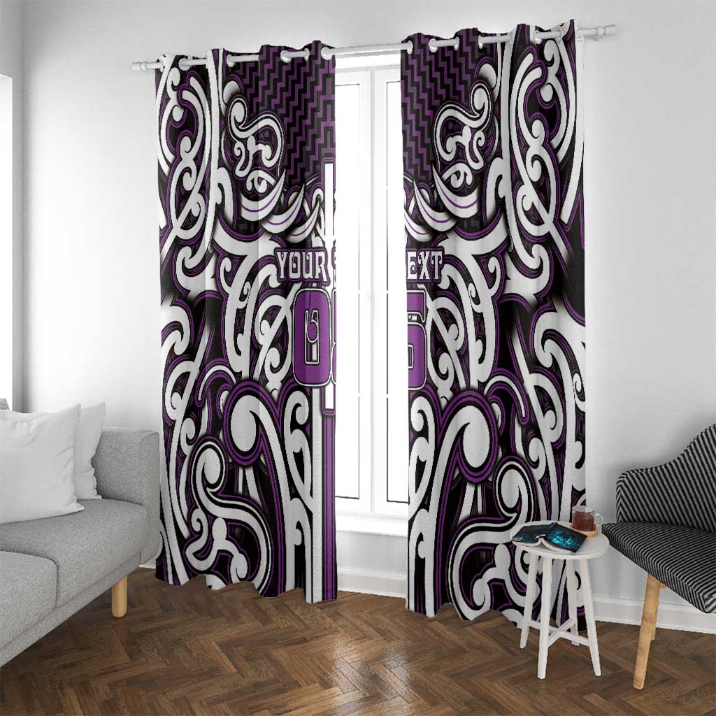Custom Aotearoa Rangitane Window Curtain Maori Tribal Pattern Mix Poutama