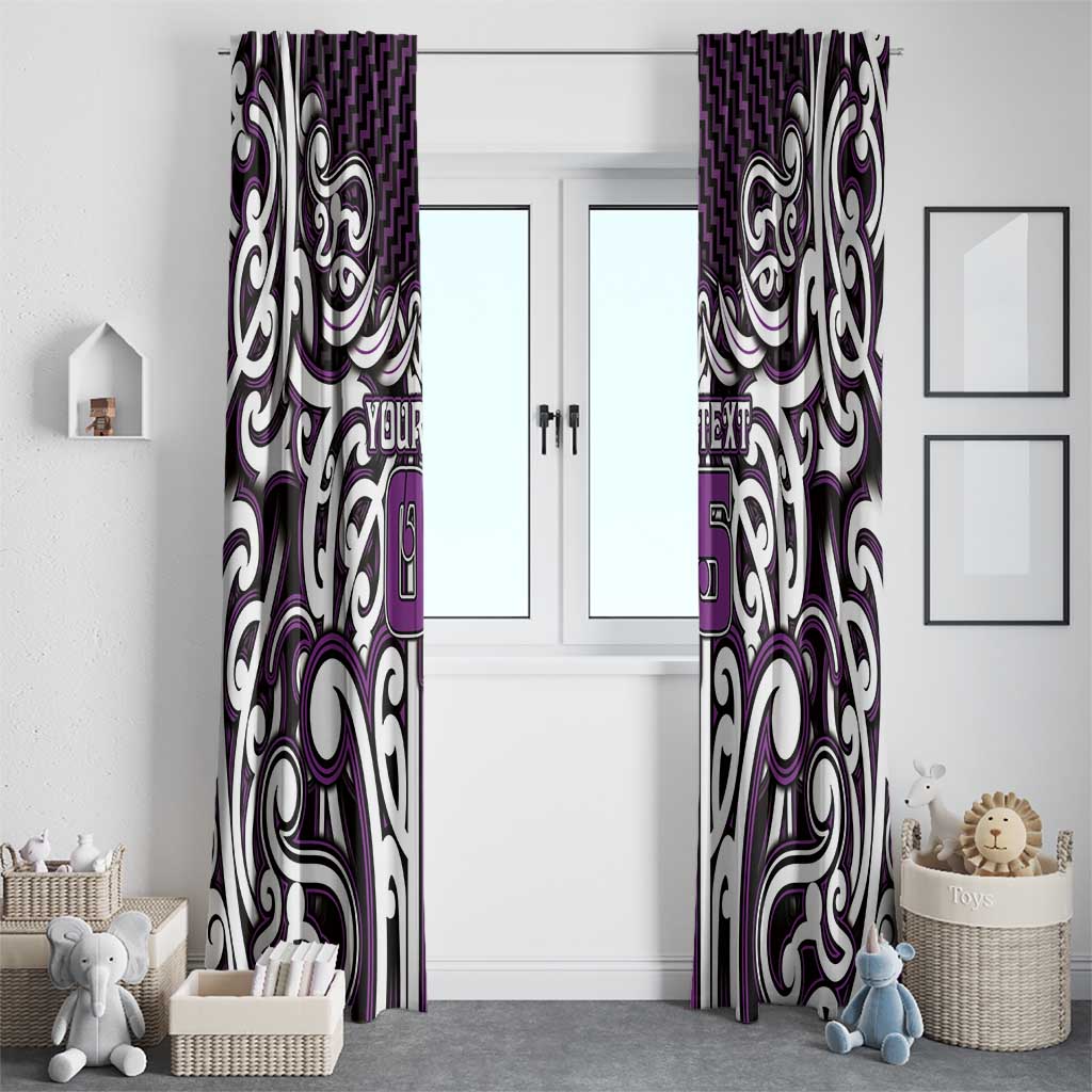 Custom Aotearoa Rangitane Window Curtain Maori Tribal Pattern Mix Poutama