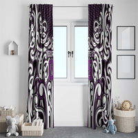 Custom Aotearoa Rangitane Window Curtain Maori Tribal Pattern Mix Poutama