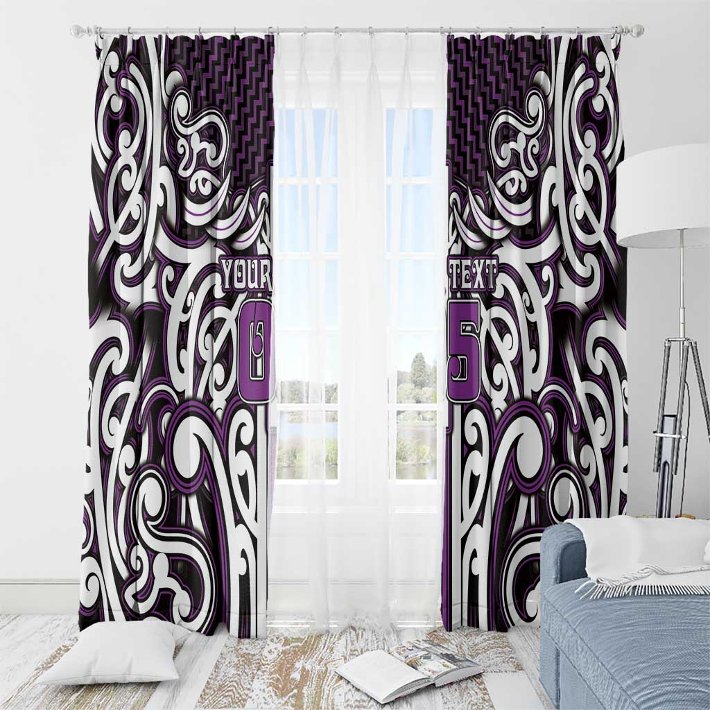 Custom Aotearoa Rangitane Window Curtain Maori Tribal Pattern Mix Poutama