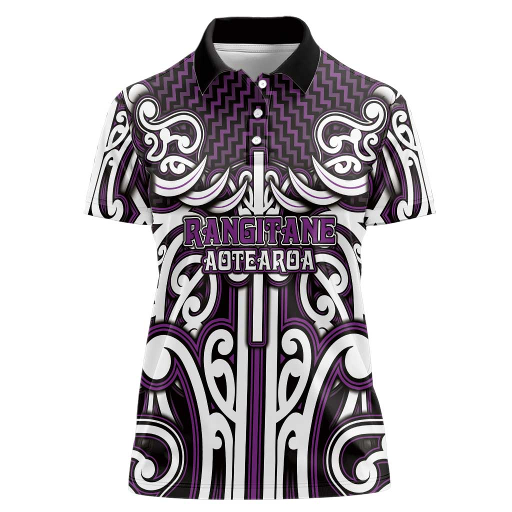 Custom Aotearoa Rangitane Women Polo Shirt Maori Tribal Pattern Mix Poutama