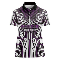 Custom Aotearoa Rangitane Women Polo Shirt Maori Tribal Pattern Mix Poutama