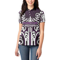 Custom Aotearoa Rangitane Women Polo Shirt Maori Tribal Pattern Mix Poutama