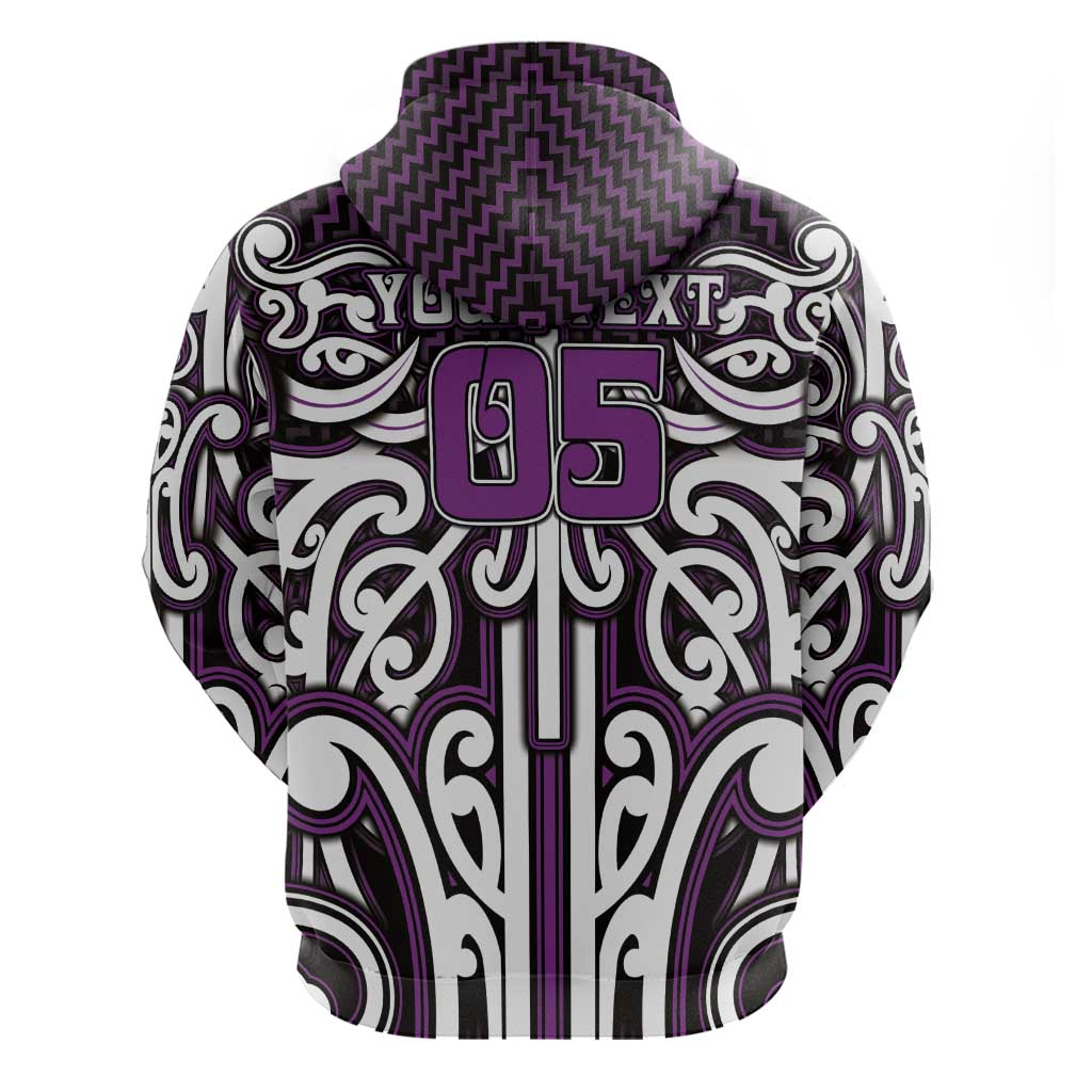 Custom Aotearoa Rangitane Zip Hoodie Maori Tribal Pattern Mix Poutama