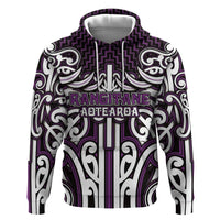 Custom Aotearoa Rangitane Zip Hoodie Maori Tribal Pattern Mix Poutama