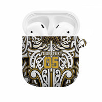 Custom Aotearoa Taranaki AirPods Case Maori Tribal Pattern Mix Poutama