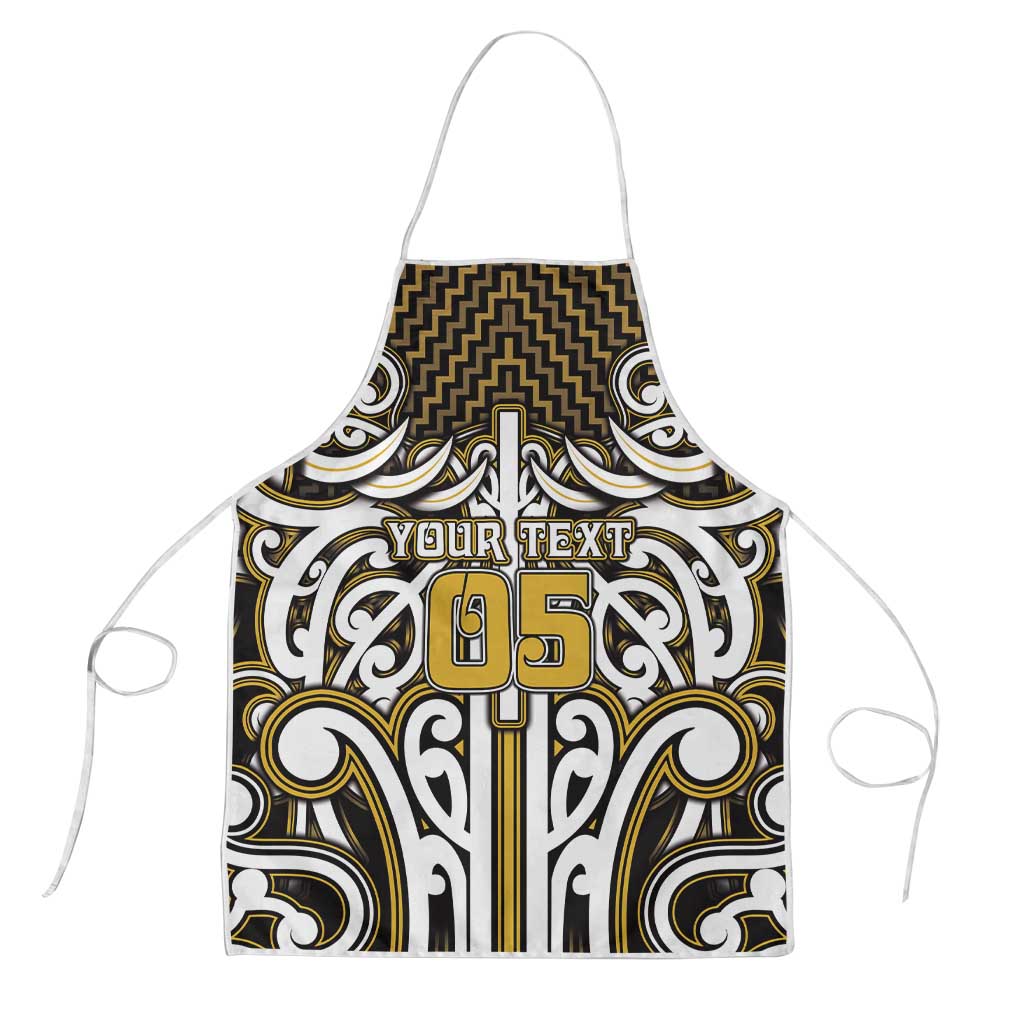 Custom Aotearoa Taranaki Apron Maori Tribal Pattern Mix Poutama