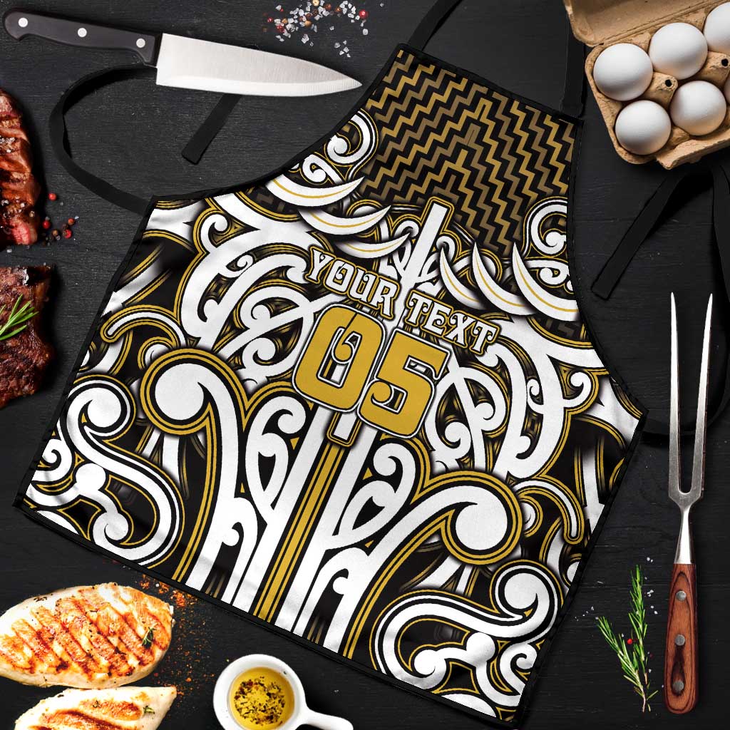 Custom Aotearoa Taranaki Apron Maori Tribal Pattern Mix Poutama