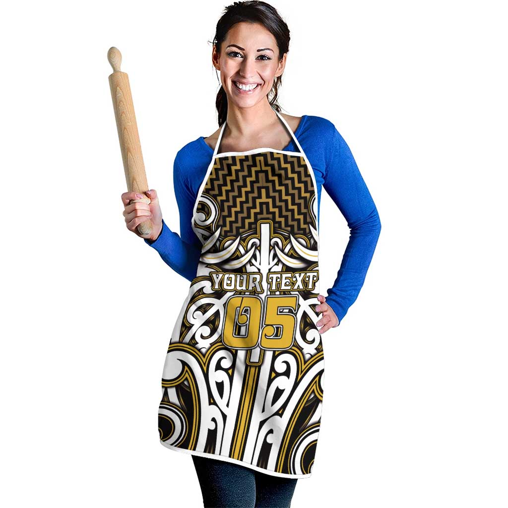 Custom Aotearoa Taranaki Apron Maori Tribal Pattern Mix Poutama
