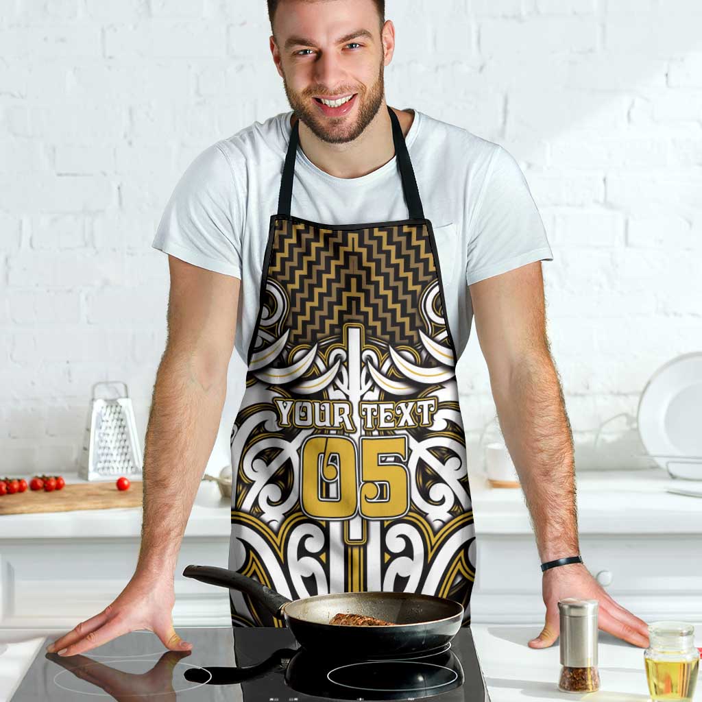 Custom Aotearoa Taranaki Apron Maori Tribal Pattern Mix Poutama