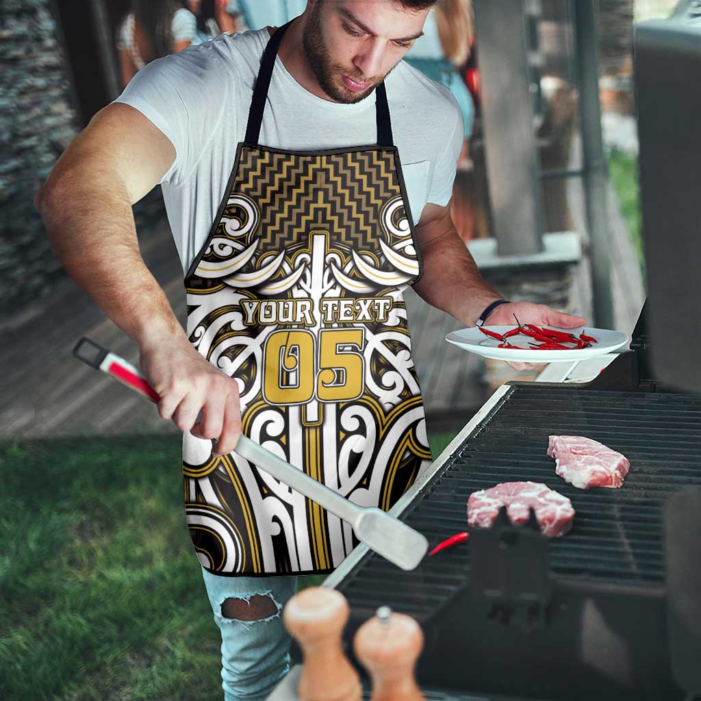 Custom Aotearoa Taranaki Apron Maori Tribal Pattern Mix Poutama