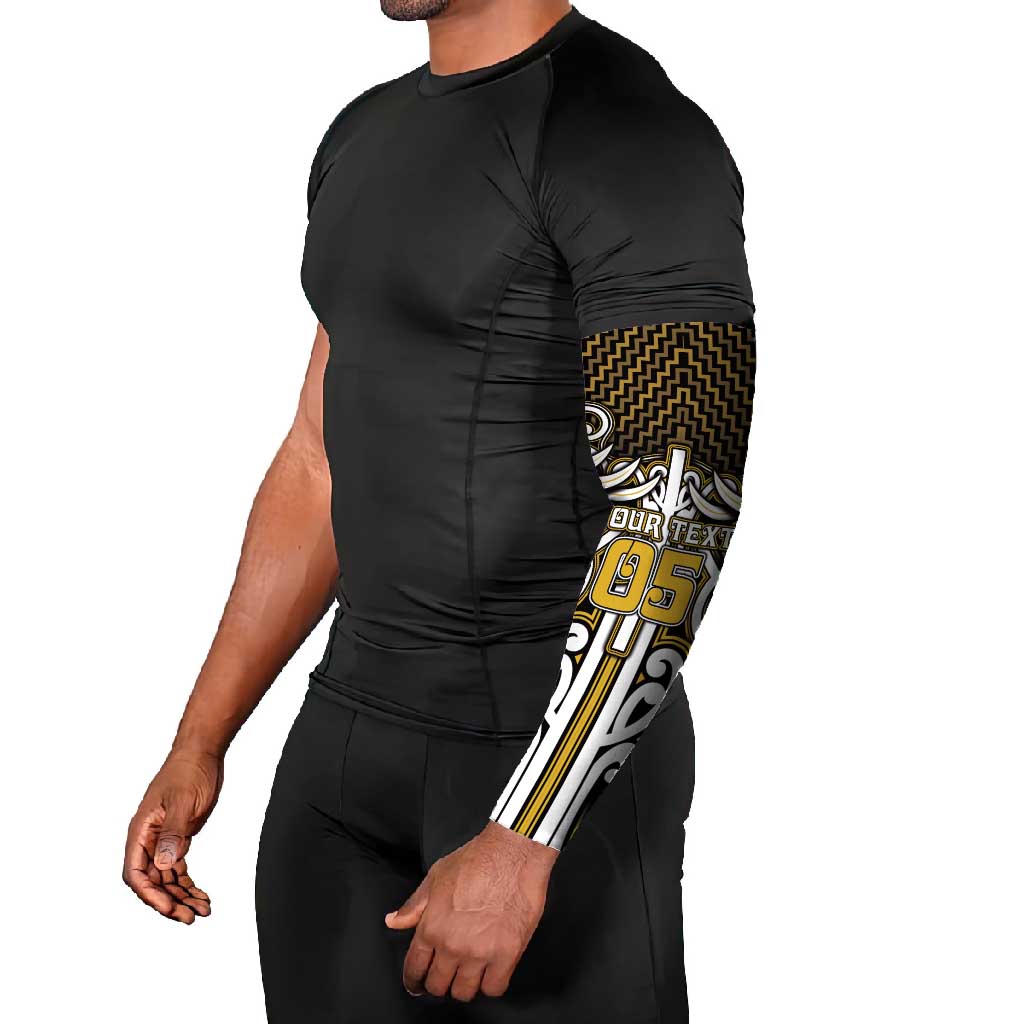 Custom Aotearoa Taranaki Arm Sleeves Maori Tribal Pattern Mix Poutama