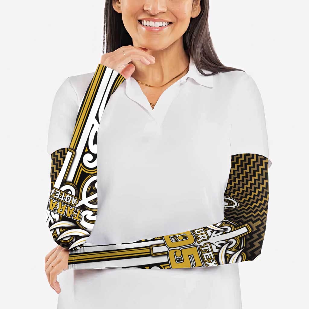 Custom Aotearoa Taranaki Arm Sleeves Maori Tribal Pattern Mix Poutama