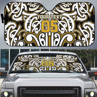 Custom Aotearoa Taranaki Auto Sun Shade Maori Tribal Pattern Mix Poutama