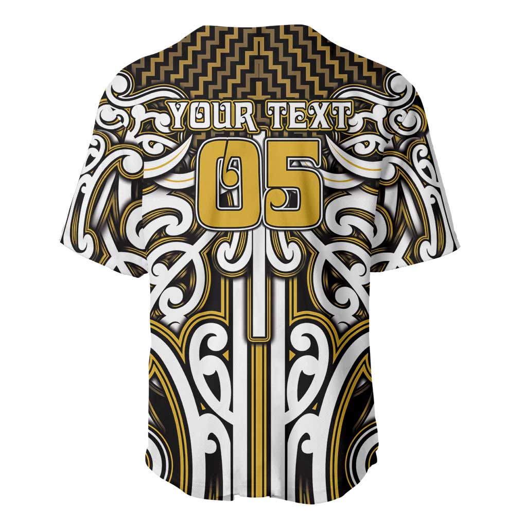 Custom Aotearoa Taranaki Baseball Jersey Maori Tribal Pattern Mix Poutama