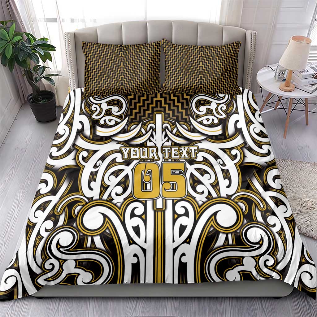 Custom Aotearoa Taranaki Bedding Set Maori Tribal Pattern Mix Poutama