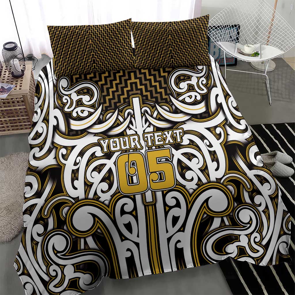 Custom Aotearoa Taranaki Bedding Set Maori Tribal Pattern Mix Poutama