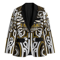 Custom Aotearoa Taranaki Blazer Maori Tribal Pattern Mix Poutama