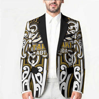 Custom Aotearoa Taranaki Blazer Maori Tribal Pattern Mix Poutama