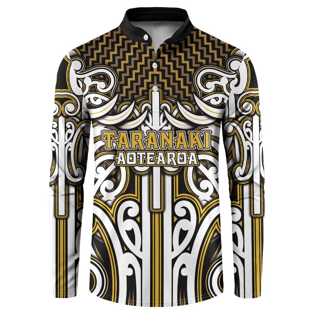Custom Aotearoa Taranaki Button Sweatshirt Maori Tribal Pattern Mix Poutama LT05 Yellow - Polynesian Pride
