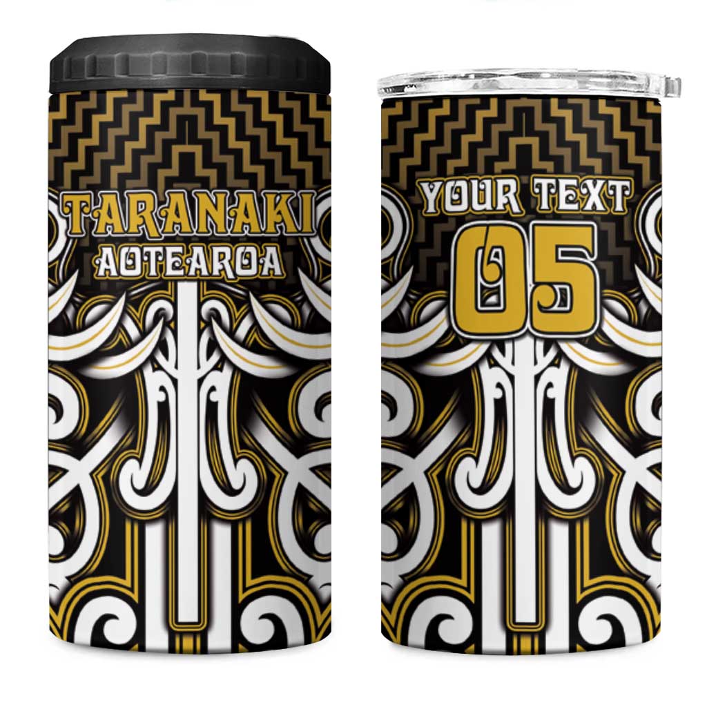 Custom Aotearoa Taranaki 4 in 1 Can Cooler Tumbler Maori Tribal Pattern Mix Poutama LT05 One Size: 16 oz Yellow - Polynesian Pride