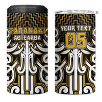 Custom Aotearoa Taranaki 4 in 1 Can Cooler Tumbler Maori Tribal Pattern Mix Poutama LT05 One Size: 16 oz Yellow - Polynesian Pride