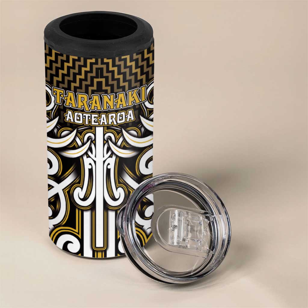 Custom Aotearoa Taranaki 4 in 1 Can Cooler Tumbler Maori Tribal Pattern Mix Poutama LT05 - Polynesian Pride