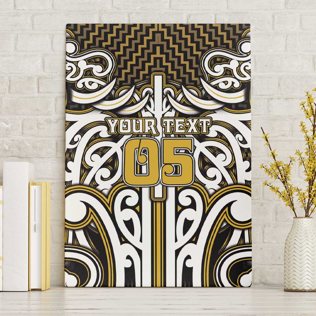 Custom Aotearoa Taranaki Canvas Wall Art Maori Tribal Pattern Mix Poutama LT05 Without Frame Yellow - Polynesian Pride
