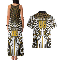Custom Aotearoa Taranaki Couples Matching Tank Maxi Dress and Hawaiian Shirt Maori Tribal Pattern Mix Poutama LT05 - Polynesian Pride